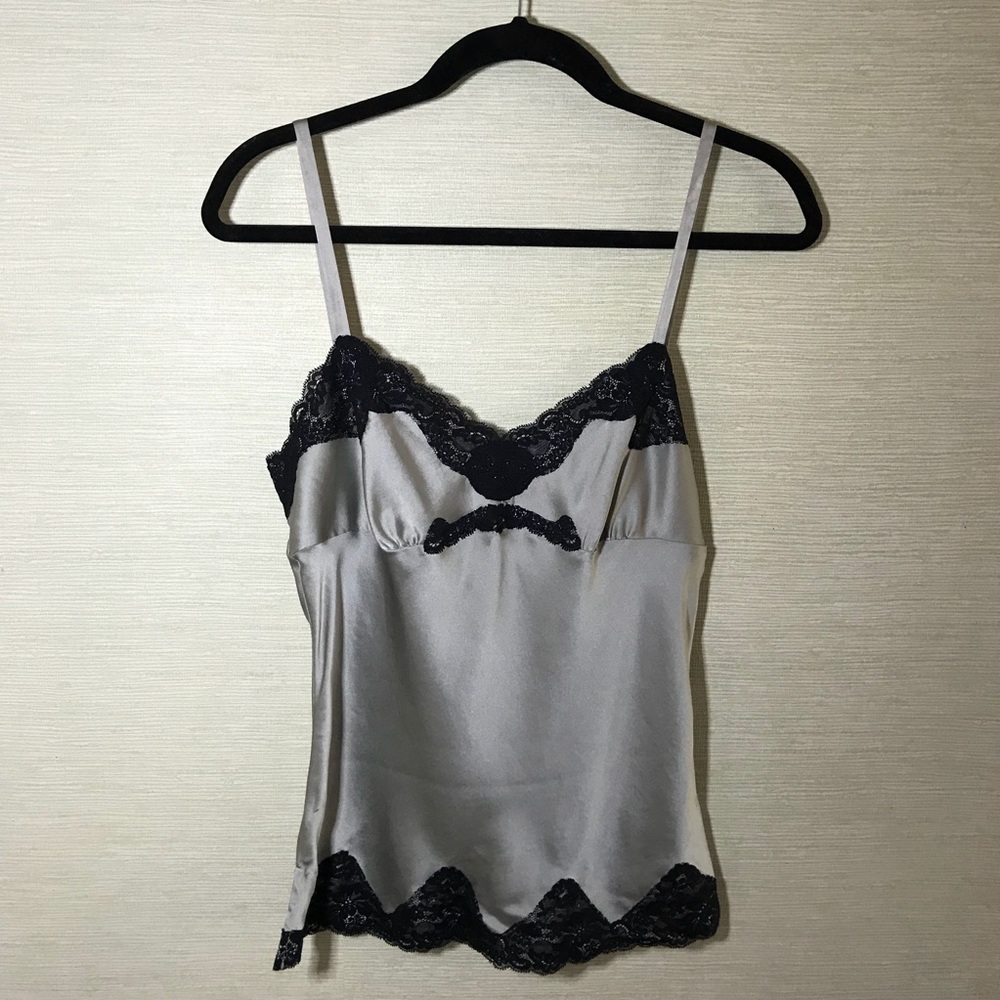 Express Design Studio Gray Tank with Lace Sz M